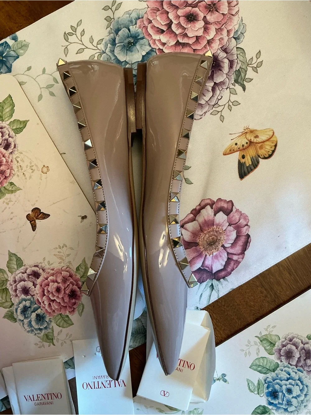 Rockstud Pointed Toe Ballerina Flat Valentino Garavani EU 40